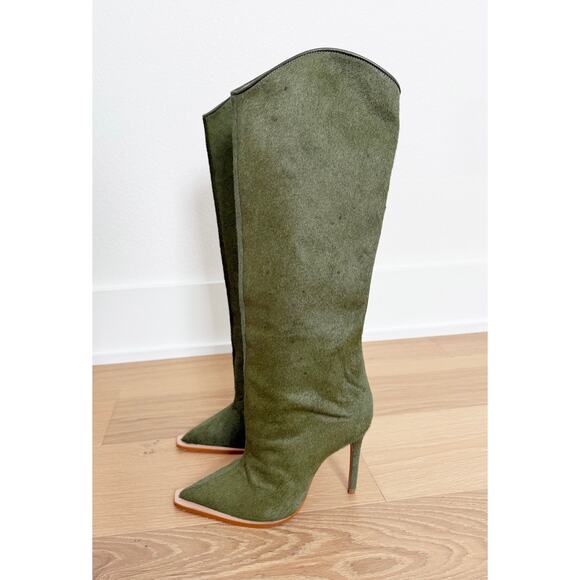 Schutz Maryana Welt Wild Pointed Toe Calf Hair High Heel Tall Boot US 5 - Picture 6 of 10